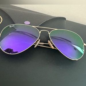 Ray Ban Aviator Sunglasses - Purple